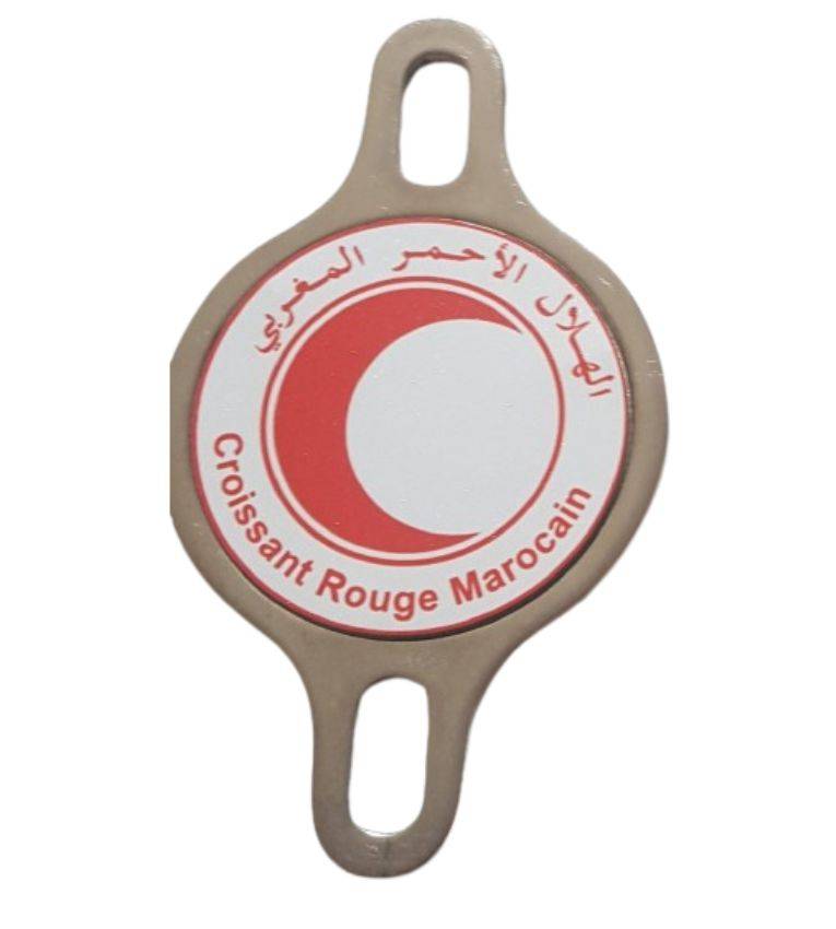 macaron badge de voiture en cuivre pour croissant rouge marocain